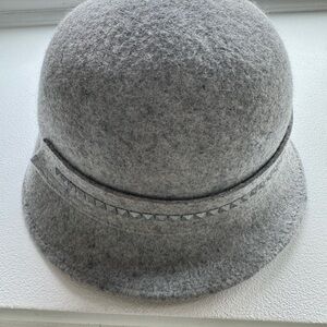 Gray Felt Cloche Hat